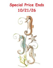 24 3/4 Inches High x 12 Inches Wide Seahorses Wall Decoration