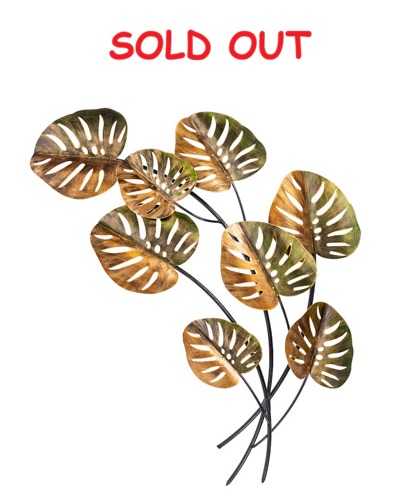 33 1/2 Inches H x 19 1/4 Inches W Metal Leaves Wall Art