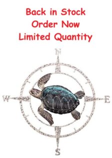 42 1/2 inches Diameter Metal Wall Turtle Compass Rose