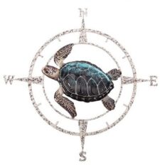 42 1/2 inches Diameter Metal Wall Turtle Compass Rose