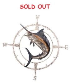 42 1/2 Inch Diameter Metal Wall Marlin Compass Rose