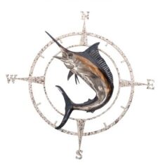 42 1/2 Inch Diameter Metal Wall Marlin Compass Rose