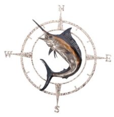 42 1/2 Inch Diameter Metal Wall Marlin Compass Rose