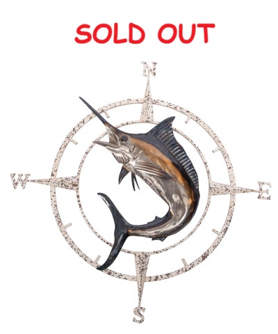 42 1/2 Inch Diameter Metal Wall Marlin Compass Rose