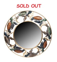 33 Inches Wide Metal Turtles Beveled Mirror