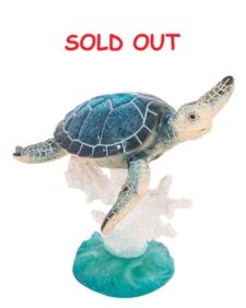 5 1/2 Inches High Blue Turtle on Coral