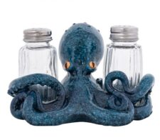 6 Inches Wide Blue Octopus Salt & Pepper Set