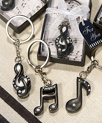 Assorted Musical Notes Key Rings - Globe Imports