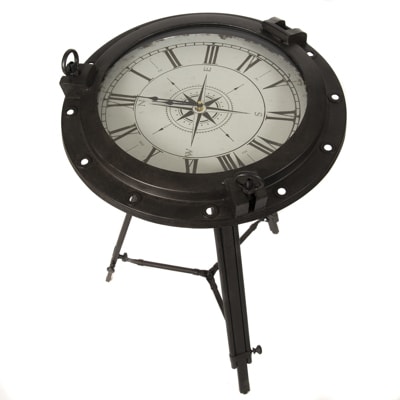 Nautical Porthole Clock Table