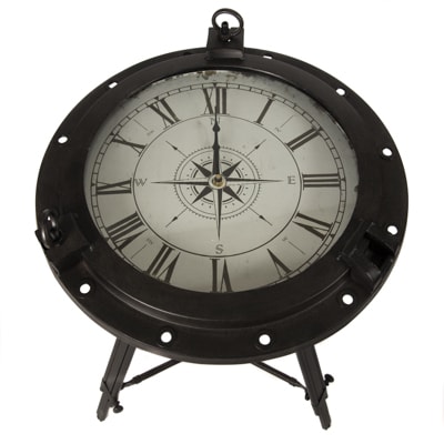 Nautical Porthole Clock Table