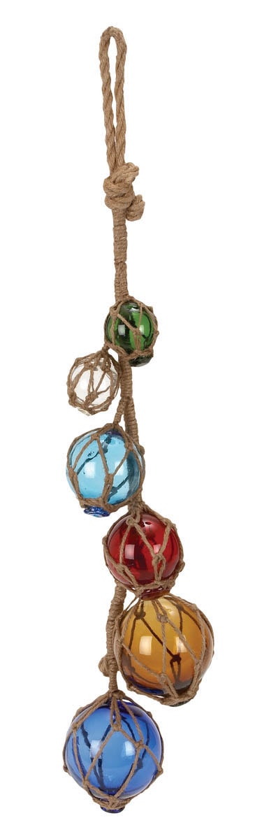 Six Glass Floats on Rope