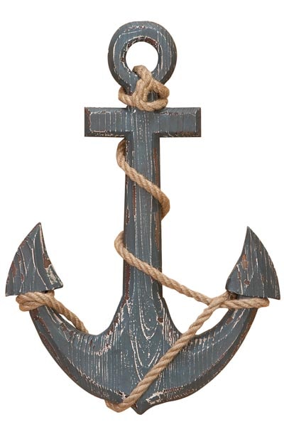 Wooden Anchor with Rope