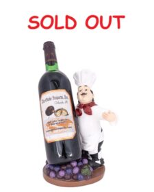 9 3/4 Inches High x 6 1/2 Inches Wide Chef with Grapes Wine Bottle Holder