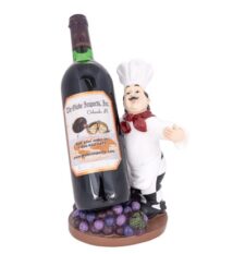9 3/4 Inches High x 6 1/2 Inches Wide Chef with Grapes Wine Bottle Holder