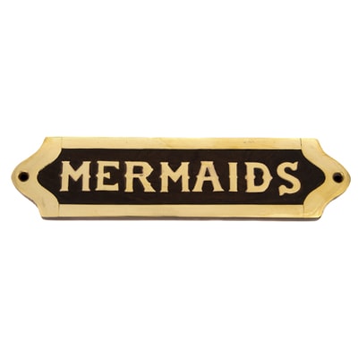 Wood and Brass Mermaids Plaque