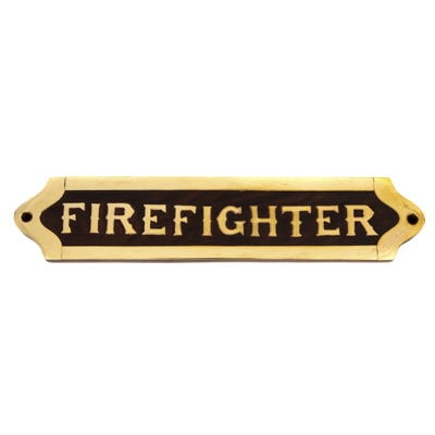 Wood and Brass Firefighter Plaque