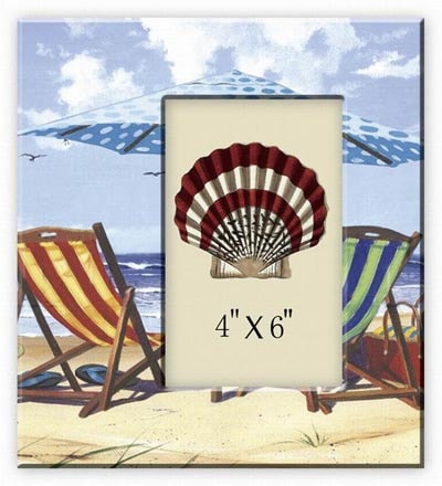 Beach Chairs Ceramic Photo Frame