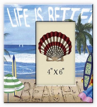 Ceramic Beach Message Photo Frame