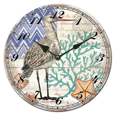 Glass Shore Bird Clock