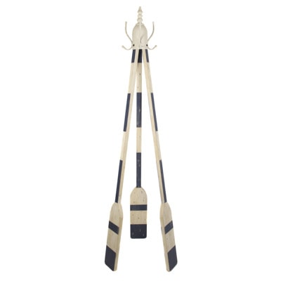Wood and Metal Oars Coat Rack - Globe Imports