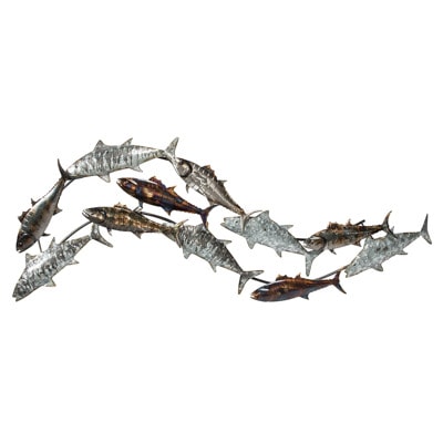 Metal School of Fish Wall Decor