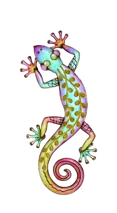 Pastel Neon Colored Wall Lizard