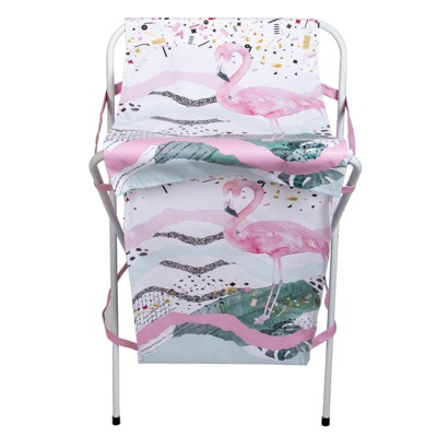 Retro Flamingos Folding Hamper - Globe Imports