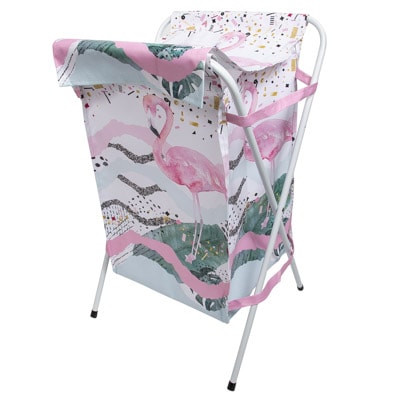 Retro Flamingos Folding Hamper - Globe Imports