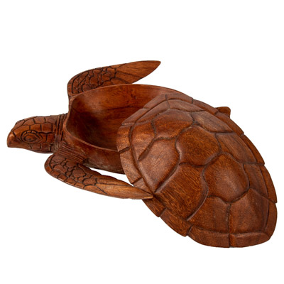 Carved Wood Turtle Box