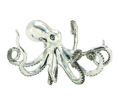 Silver Colored Octopus Figurine