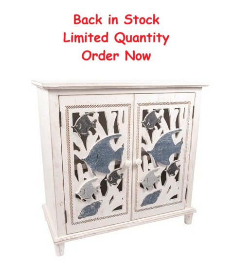 31 1/2 Inches Wide x 31 1/4 Inches High x 15 3/4 Inches Deep Wide Wooden Angelfish Cabinet