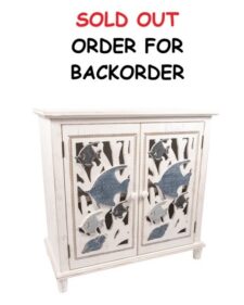 31 1/2 Inches Wide x 31 1/4 Inches High x 15 3/4 Inches Deep Wide Wooden Angelfish Cabinet