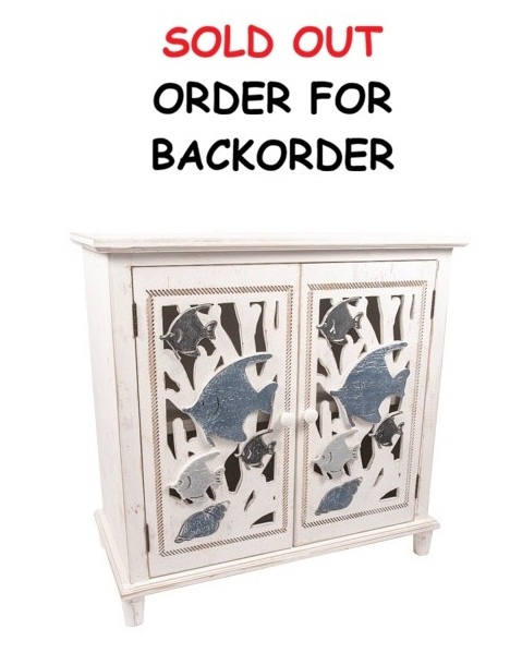 31 1/2 Inches Wide x 31 1/4 Inches High x 15 3/4 Inches Deep Wide Wooden Angelfish Cabinet