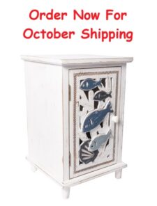24 Inches High x 15 Inches Wide x 15 Inches Deep Wooden Fish Cabinet