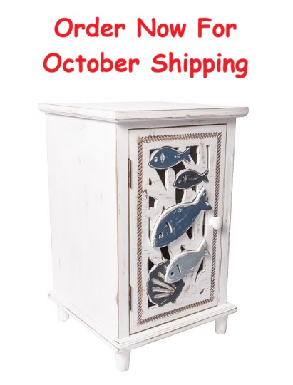 24 Inches High x 15 Inches Wide x 15 Inches Deep Wooden Fish Cabinet