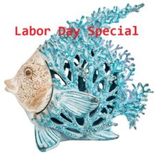 11 Inches High Aqua Coral-Look Fish