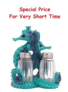 6 Inches High Aqua Seahorse Salt & Pepper Set