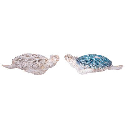 4 1/4 Inches Long Assorted Coral Look Sea Turtle With Glitter - Image 2