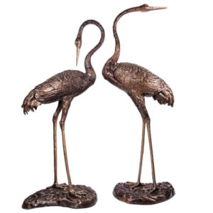 62″ High Antique Finish Crane Pair