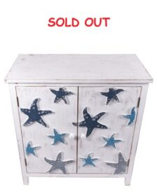 31 Inches High x 30 Inches Wide x 15 3/4 Inches Deep Wooden Starfish Cabinet