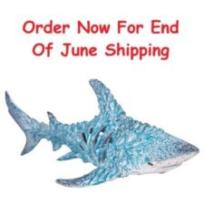 11 3/4 Inches Long Aqua Coral-Look Shark