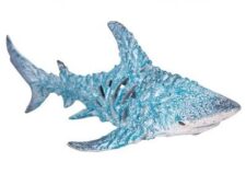 11 3/4 Inches Long Aqua Coral-Look Shark