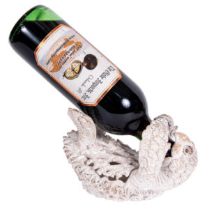 7 1/2 Inches Long Coral-Look Turtle Wine Bottle Holder