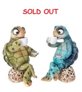 4 1/4 Inch High Assorted Sea Turtle Drinking Coffee