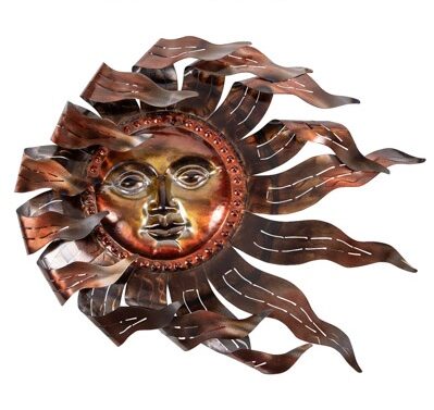 22 1/4" Wide Windswept Metal Wall Sun