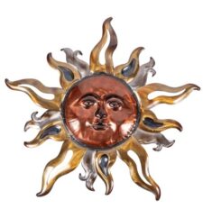 21 Inch Wide Metal Sun Face Wall Decor