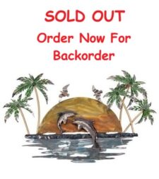 29 1/2 Inches Wide Metal Dolphins Sunset Wall Decor