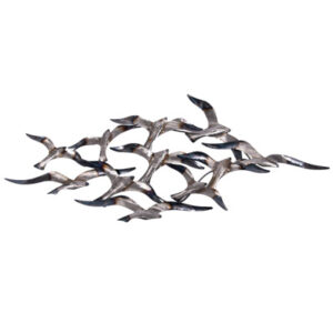 50 Inch Wide Metal Wall Gulls Wall Decor