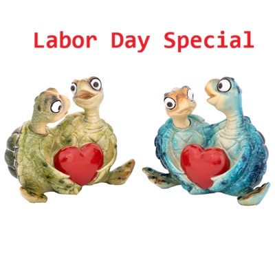 4 1/2 Inches High Assorted Turtles Holding Heart