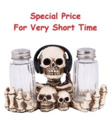 6 1/4 Inches Wide Skull Salt & Pepper Set
